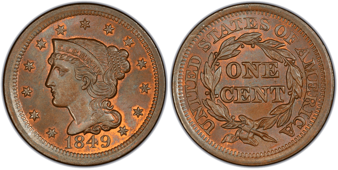 1848 Braided Hair Coronet Head Cent