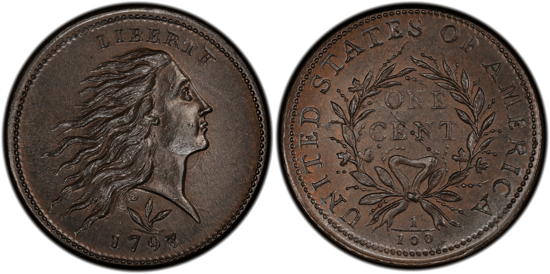 Flowing Hair Wreath Cents 1793 series coin