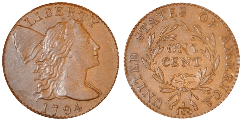 1794 Liberty Cap Cent - Exact Head of 1795