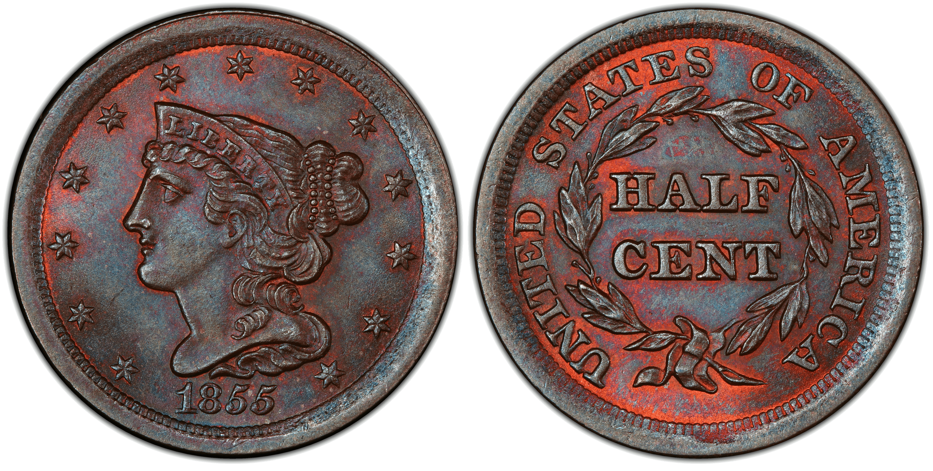 1855 Braided Hair Half Cent