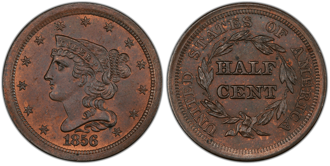 1856 Braided Hair Half Cent