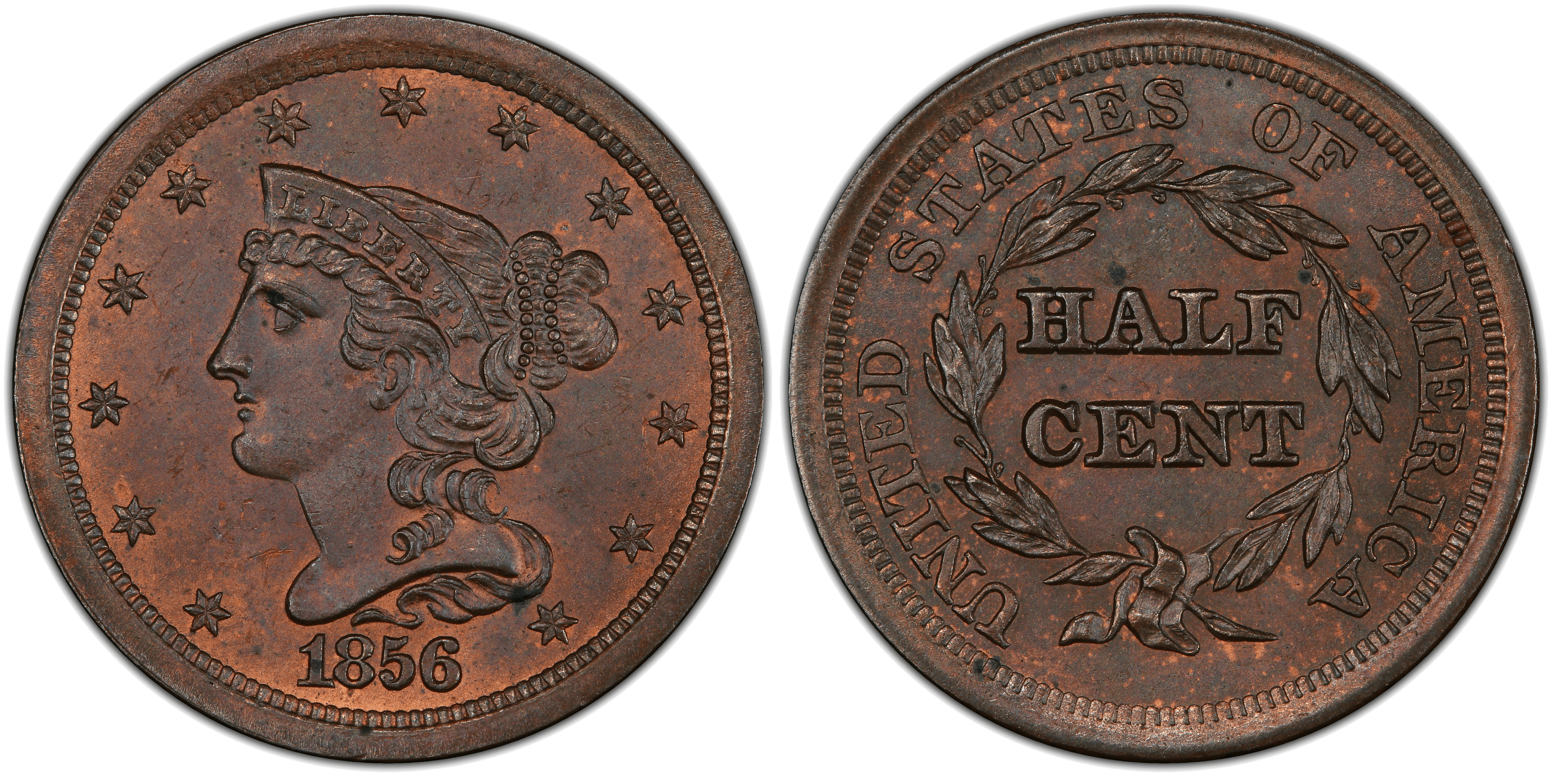 1856 Braided Hair Half Cent