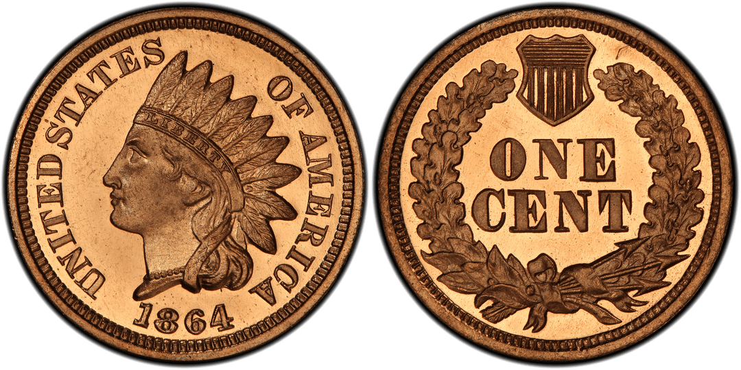1864 Indian Head Cent - Proof L on Ribbon