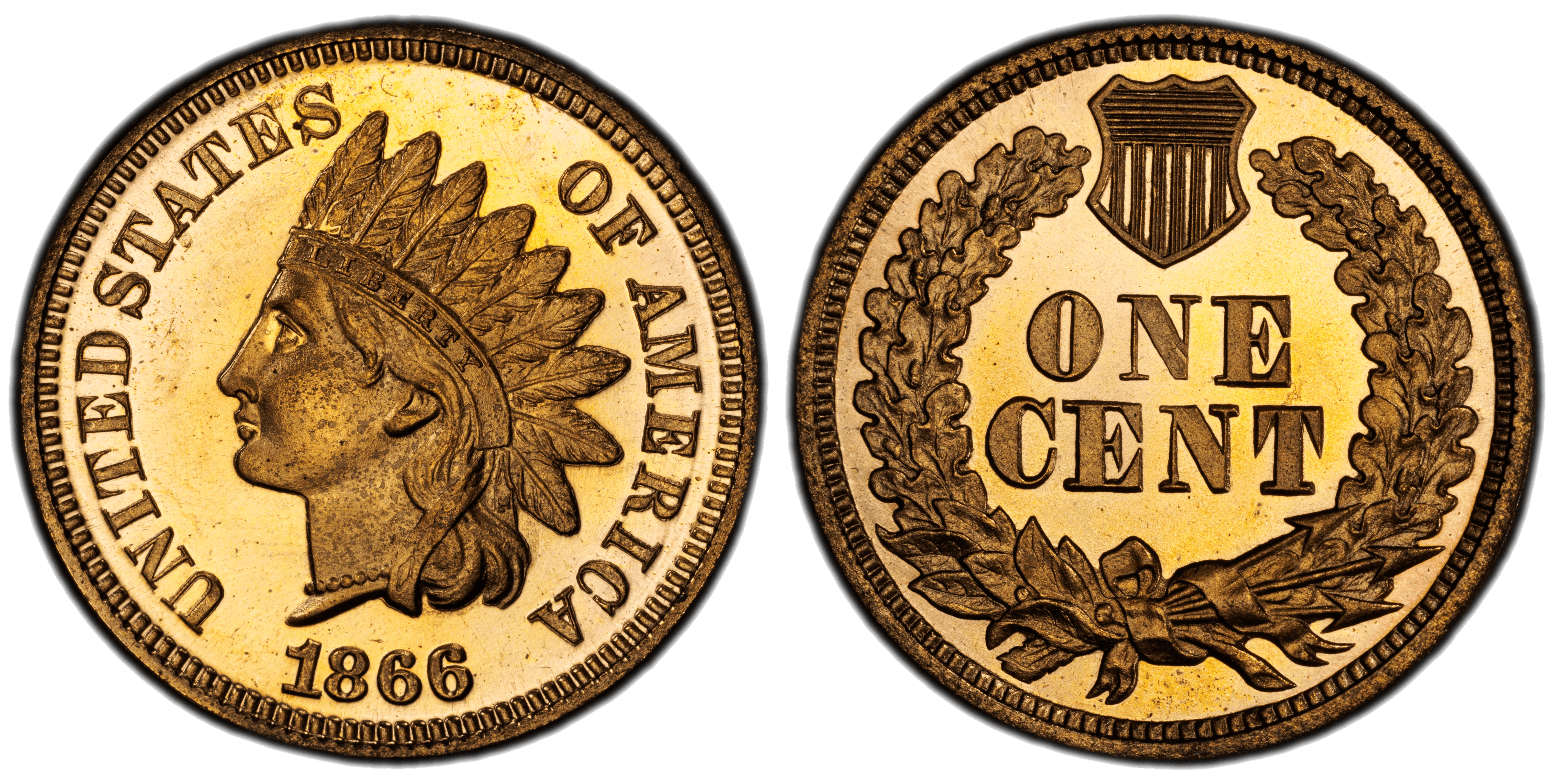 1866 Proof Indian Head Cent
