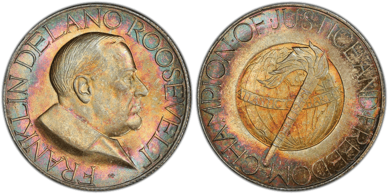 nd(1945) Medal FDR Atlantic Charter Silver