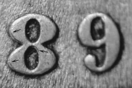1889 Repunched Date WRPD-001
