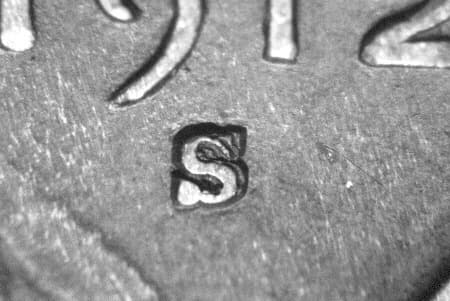 1912-S Repunched Mintmark WRPM-001
