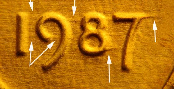 1987P-1DEO-003T Trail Die Obverse