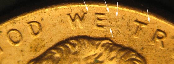 2005P-1DEO-002T Trail Die Obverse