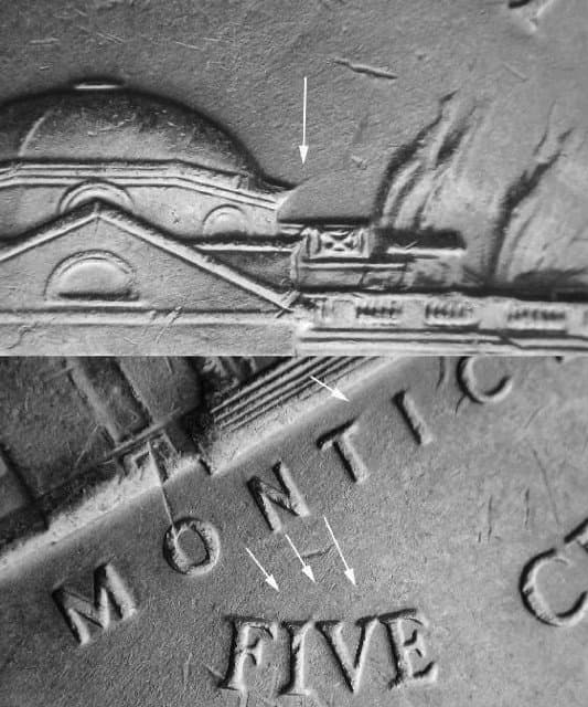 Trail Die Reverse error coin