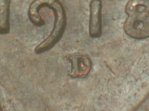 1918-D Repunched Mintmark RPM-001