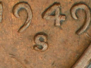 1949-S Repunched Mintmark RPM-001