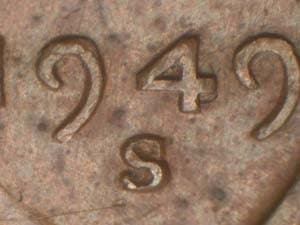 1949-S Repunched Mintmark RPM-006