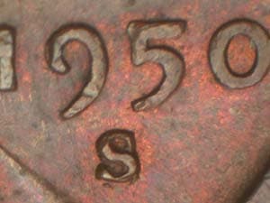 1950-S Repunched Mintmark RPM-003