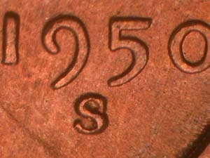 1950-S Repunched Mintmark RPM-012