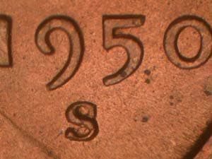 1950-S Repunched Mintmark RPM-013