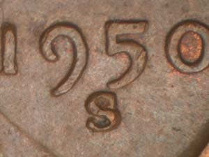 1950-S Repunched Mintmark RPM-015