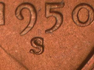 1950-S Repunched Mintmark RPM-016