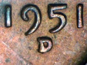 1951-D Repunched Mintmark RPM-036
