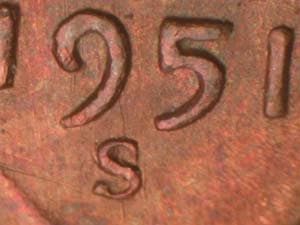 1951-S Repunched Mintmark RPM-004