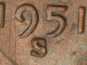 1951-S Repunched Mintmark RPM-005