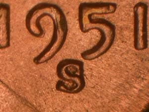 1951-S Repunched Mintmark RPM-010