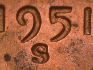 1951-S Repunched Mintmark RPM-011