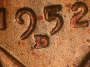 1952-D Repunched Mintmark RPM-007