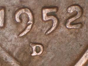 1952-D Repunched Mintmark RPM-011