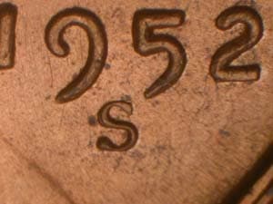 1952-S Repunched Mintmark RPM-013