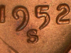 1952-S Repunched Mintmark RPM-016