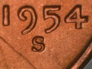 1954-S Repunched Mintmark RPM-001