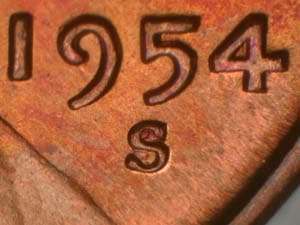 1954-S Repunched Mintmark RPM-006