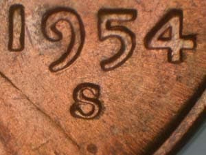 1954-S Repunched Mintmark RPM-008