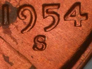 1954-S Repunched Mintmark RPM-009
