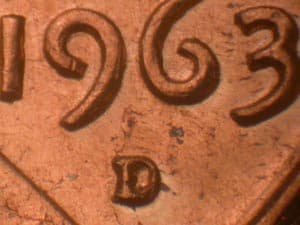 1963-D Repunched Mintmark RPM-008