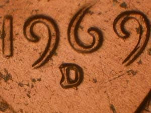 1969-D Repunched Mintmark RPM-008