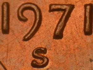 1971-S Repunched Mintmark RPM-001