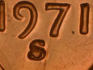 1971-S Repunched Mintmark RPM-005