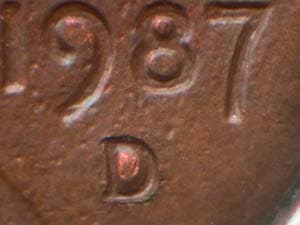 1987-D Repunched Mintmark RPM-013