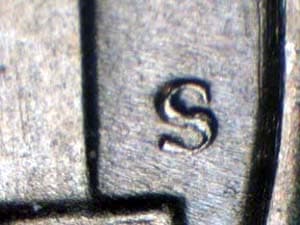 1951-S Repunched Mintmark RPM-006