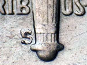 1954-S Repunched Mintmark RPM-001