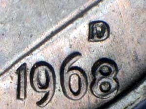 1968-D Repunched Mintmark RPM-001