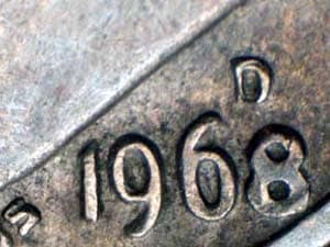 1968-D Repunched Mintmark RPM-003