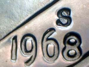 1968-S Repunched Mintmark RPM-002
