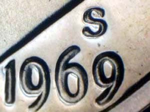1969-S Repunched Mintmark RPM-001