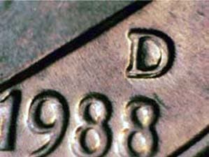 1988-D Repunched Mintmark RPM-001