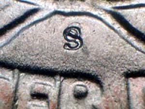 1950-S Repunched Mintmark RPM-001