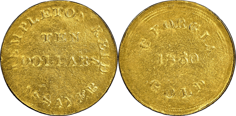 (1830) Templeton Reid Ten Dollar Gold Piece - No Date, 40 Stars