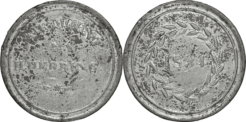 (1834) Token HT-139, Baltimore, H. Herring MD